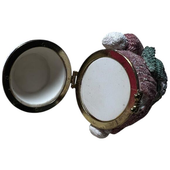 Glitter Snowman Trinket Box Hinged Holiday Decor Storage 3.5x3 - Picture 7 of 11